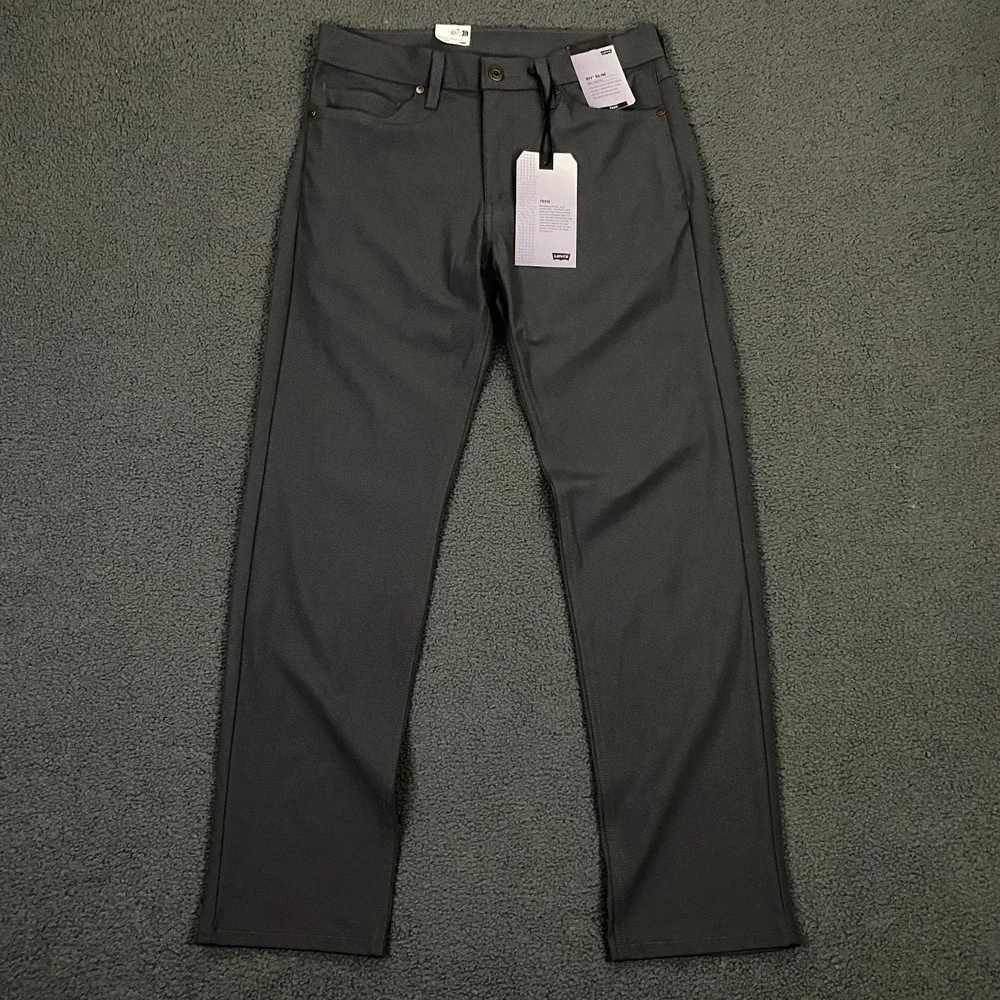 Levis 511 Slim Tech Pants Mens 31x30 Gray High Stretch 5-Pocket Chino NWT